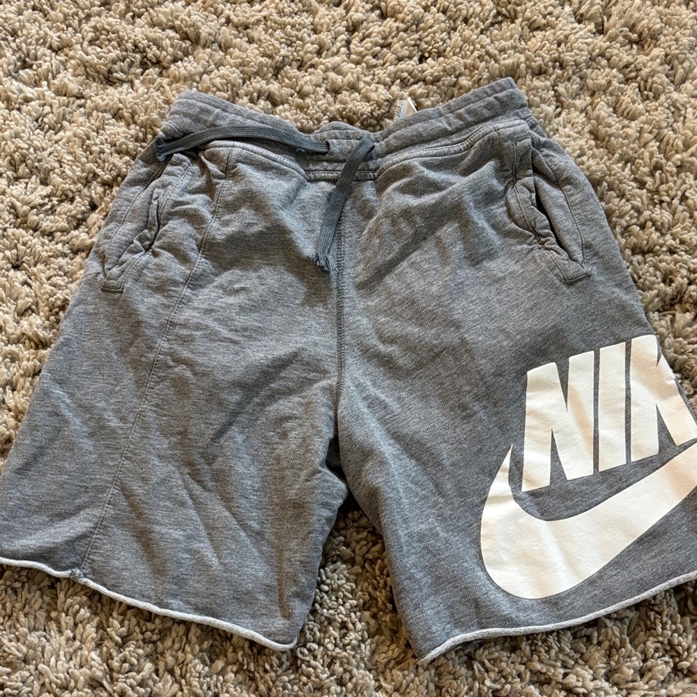 Nike Athletic Gray Shorts with White Logo